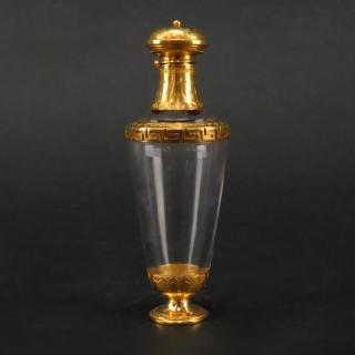 Appraisal: Miniature th Century French K Gold and Crystal Scent Bottle