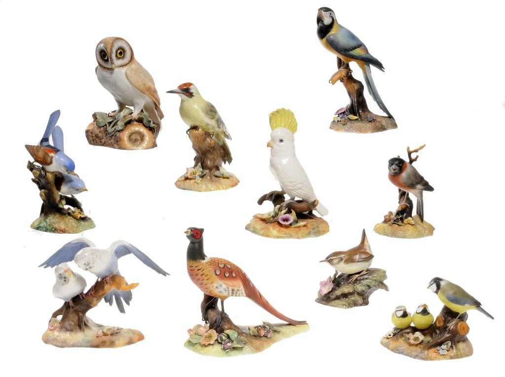 Appraisal: TEN ROYAL CROWN DERBY MODELS OF BIRDS modelled by Arnold