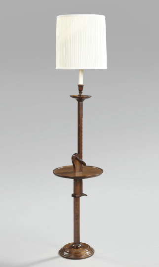 Appraisal: American Mahogany Floor Lamp Modeled as a Colonial Candle Stand