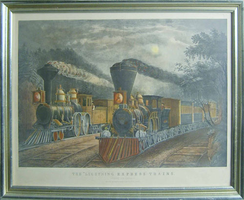 Appraisal: Currier Ives restrike titled the Lightning Express Trains x