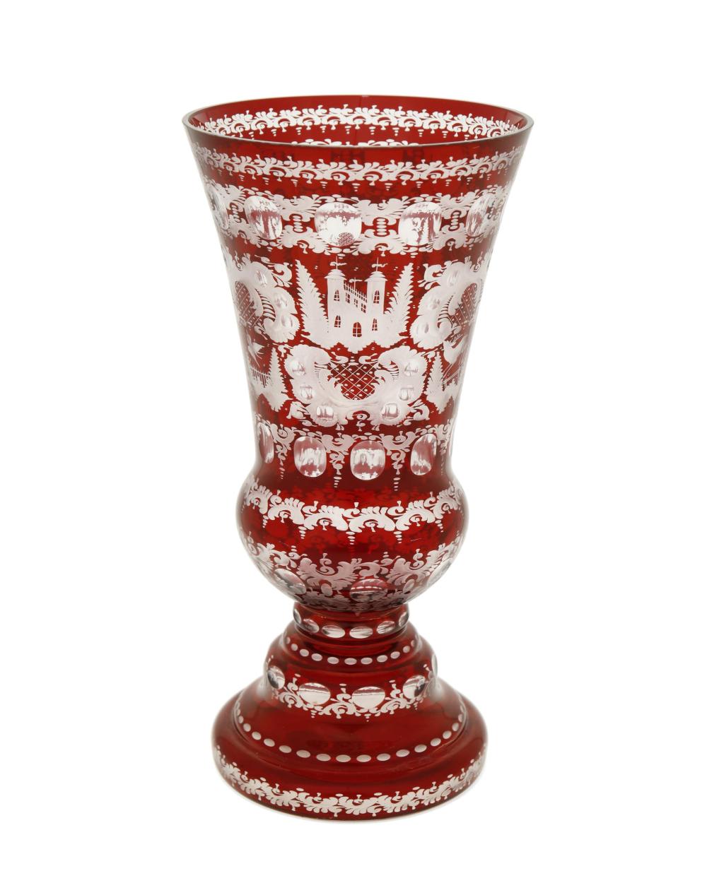 Appraisal: A Bohemian cut-glass vase Late th early th century The