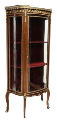 Appraisal: French Louis XV style mahogany vitrine th c having marble