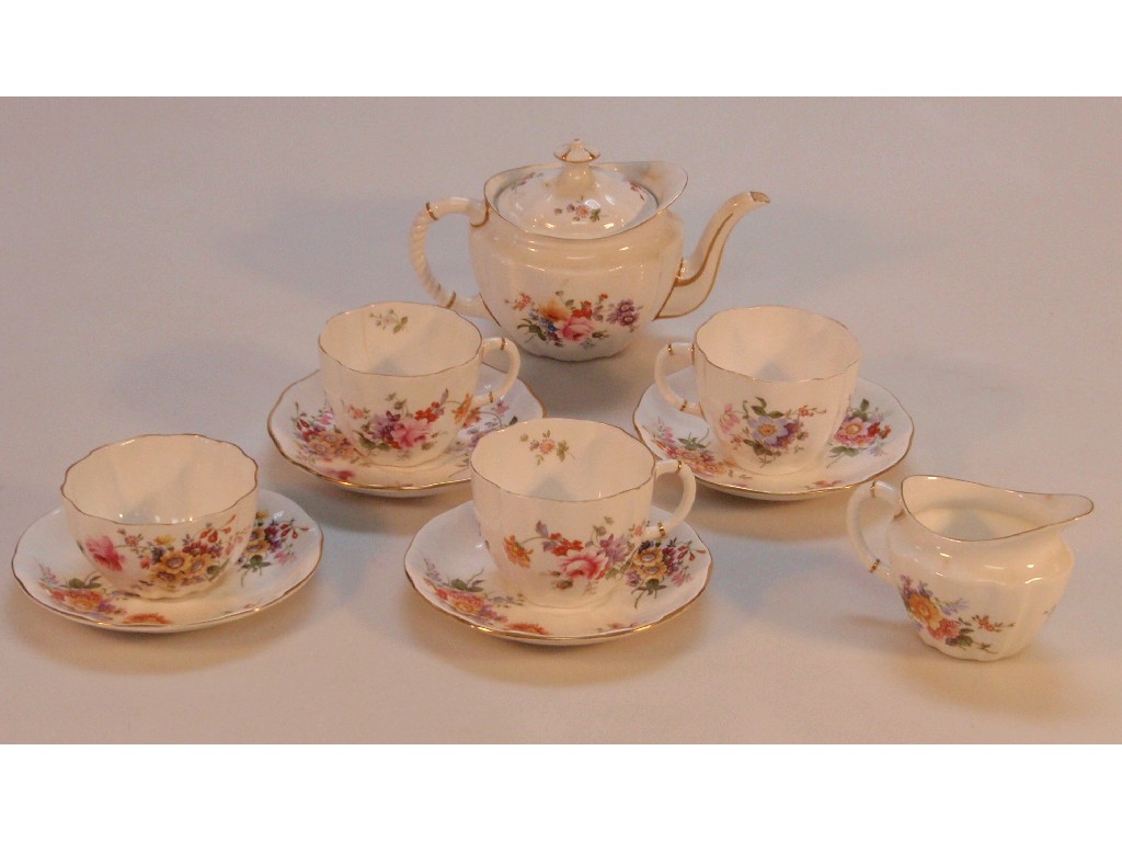 Appraisal: A Royal Crown Derby 'Derby Posies' bachelor's tea pot milk