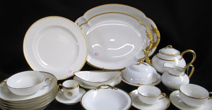 Appraisal: ASSEMBLED HAVILAND CHINA SET one hundred thirty-seven pieces with gold