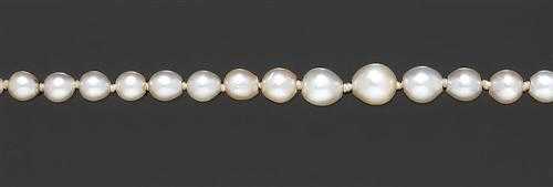 Appraisal: NATURAL PEARL NECKLACE ca Fastener white gold g Fine necklace