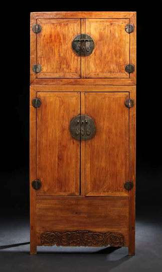 Appraisal: Large Chinese Two-Part Wardrobe th century the lower section with