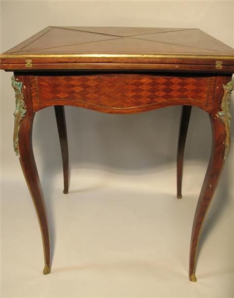 Appraisal: LOUIS XV STYLE PARQUETRY GAME TABLE Late th century the