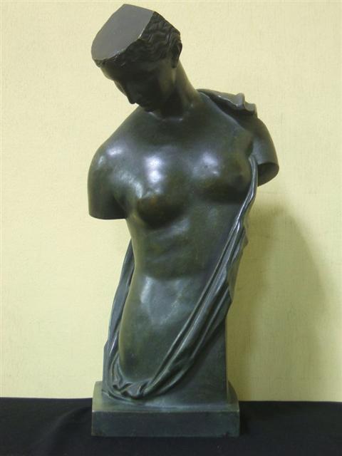 Appraisal: BRONZE BUST OF A MAIDEN AFTER THE ANTIQUE Cast as