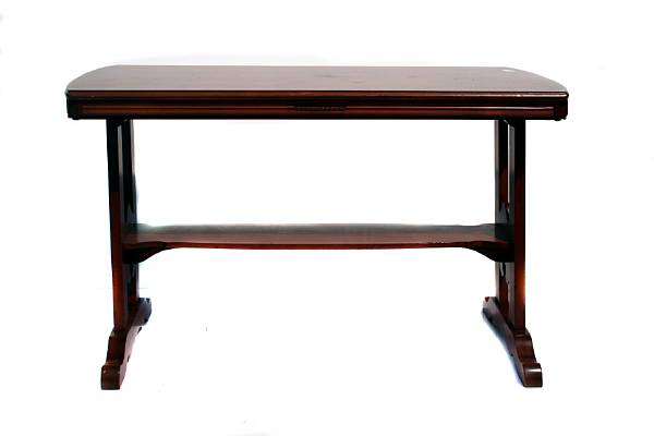 Appraisal: A Baroque style mahogany extending trestle table height in overall