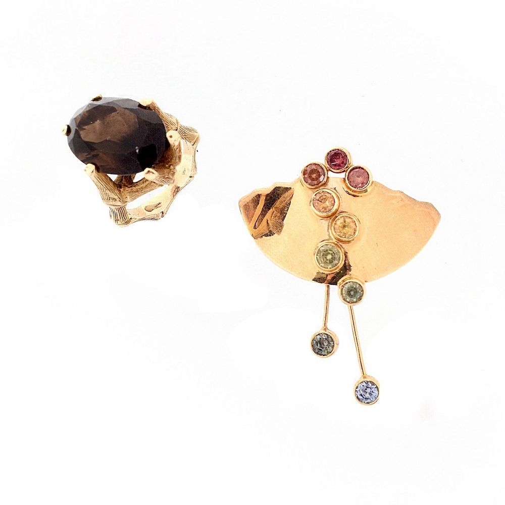 Appraisal: Vintage K Ring and Pin Vintage Karat Yellow Gold and