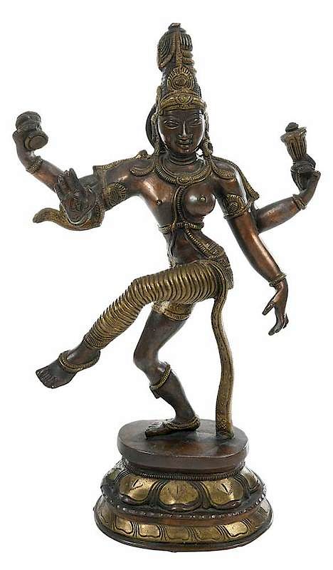 Appraisal: Bronze Figure of Hindu Deity Ardhanarishvara Indian probably late th