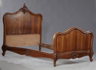 Appraisal: French Louis XV Style Carved Walnut Bed late th c