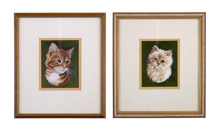 Appraisal: Two Margaret Fletcher Oil Paintings Of Cats