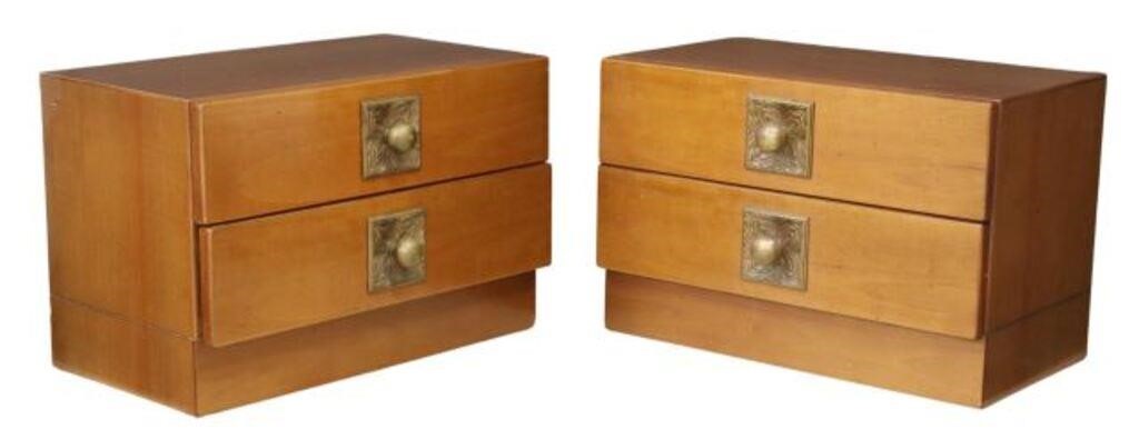 Appraisal: pair Italian mid-century modern low nightstands c s- s having