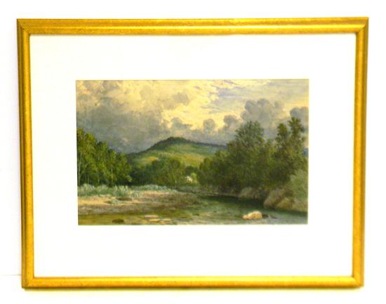 Appraisal: Henry Hitchings American - River View watercolor on paper depicting