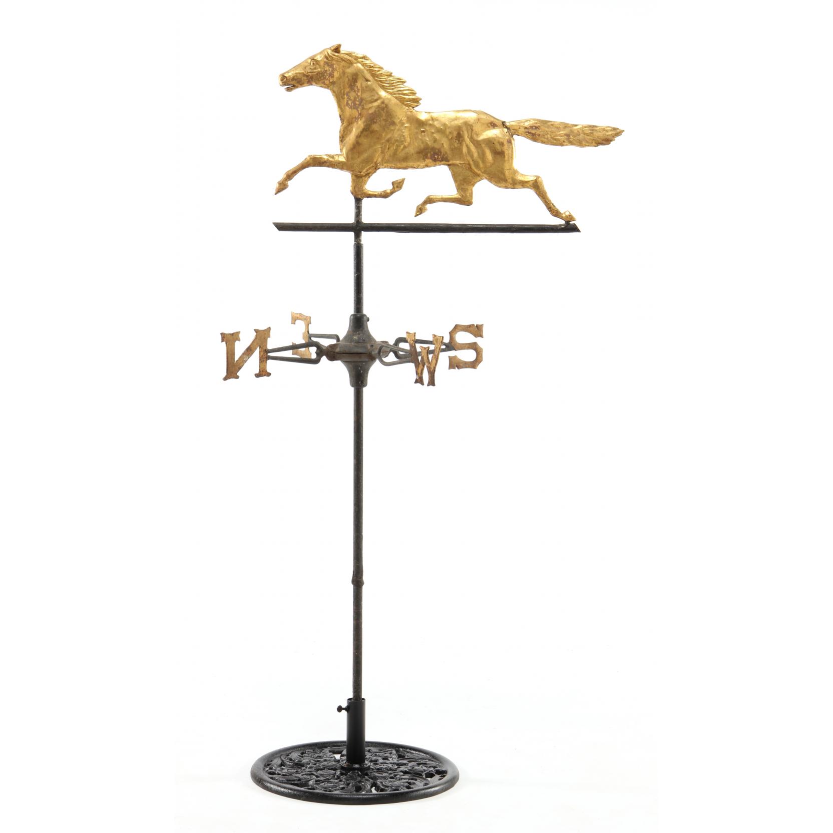 Appraisal: Gilt Running Horse American Weather Vane late th century gilt