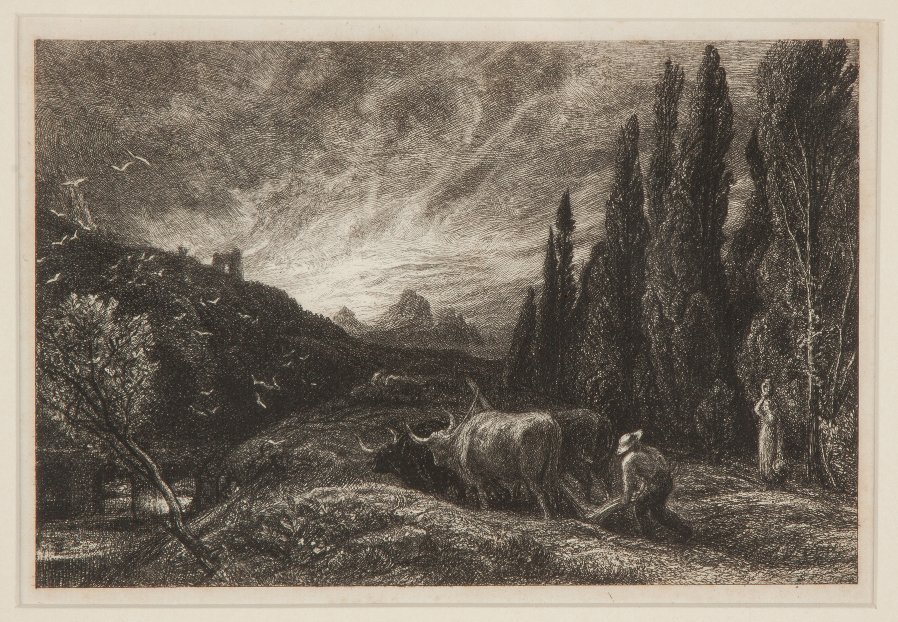 Appraisal: Two Samuel Palmer British - Etchings The Early Ploughman x