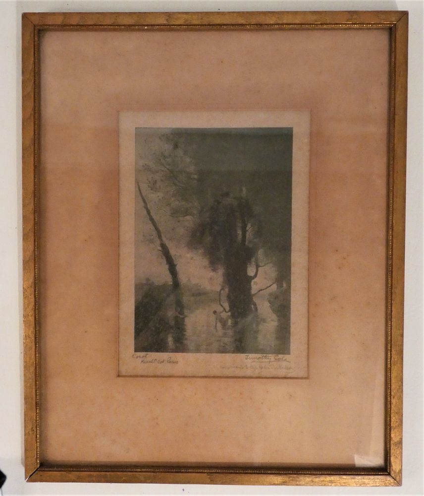 Appraisal: COROT LITHOGRAPH OF NYMPHS th century black and white engraving