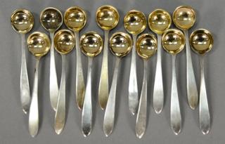 Appraisal: Tiffany Co Faneuil set of fourteen salt spoons with gold