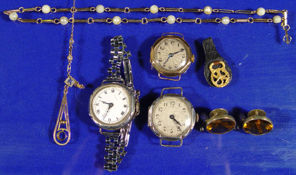 Appraisal: Assorted gold and silver watches pendants etc