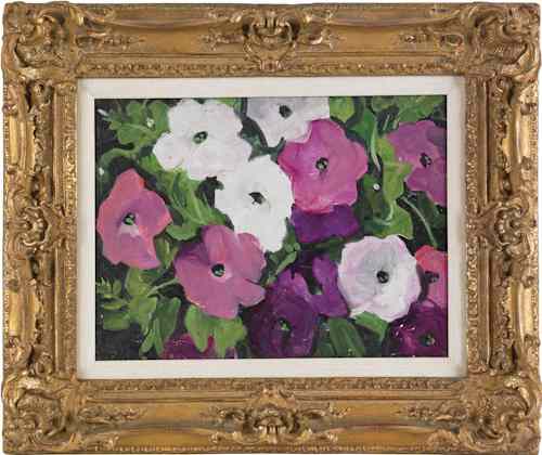 Appraisal: Jane Peterson American - pair of oil on canvasboard floral