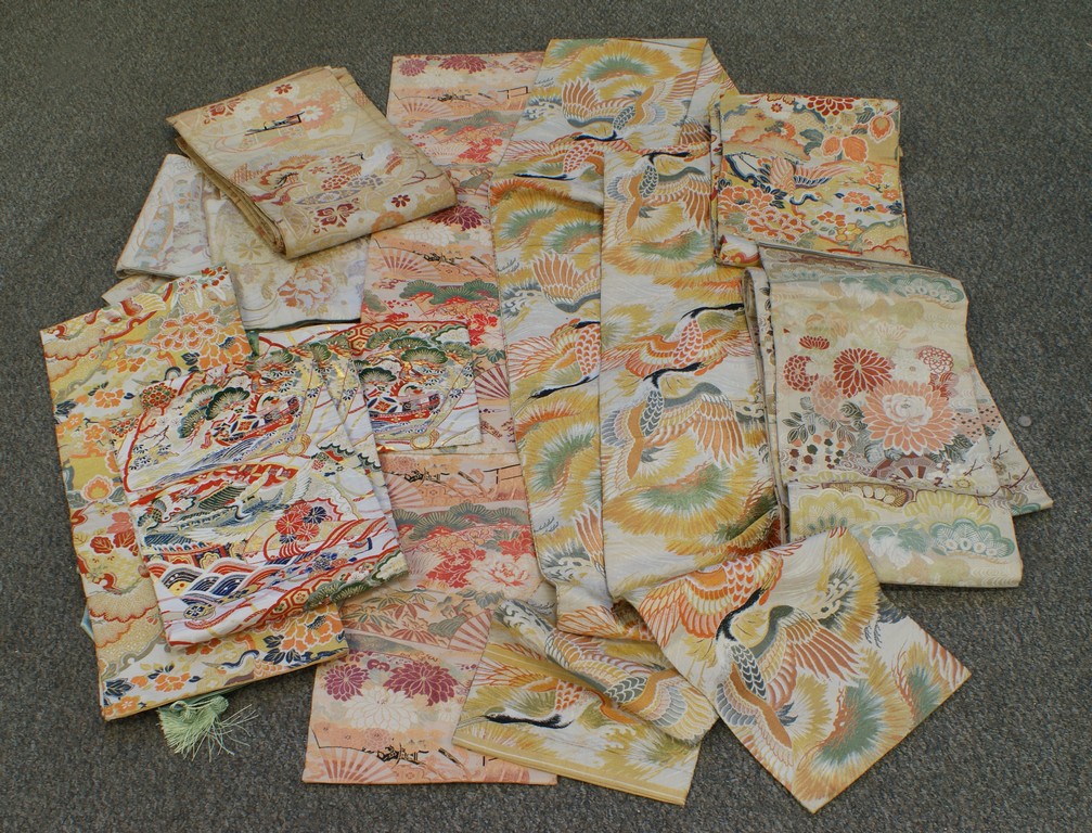 Appraisal: Japanese Obi including full sized of assorted length together with