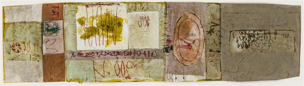 Appraisal: HANNELORE BARON German - Untitled mixed media collage signed and