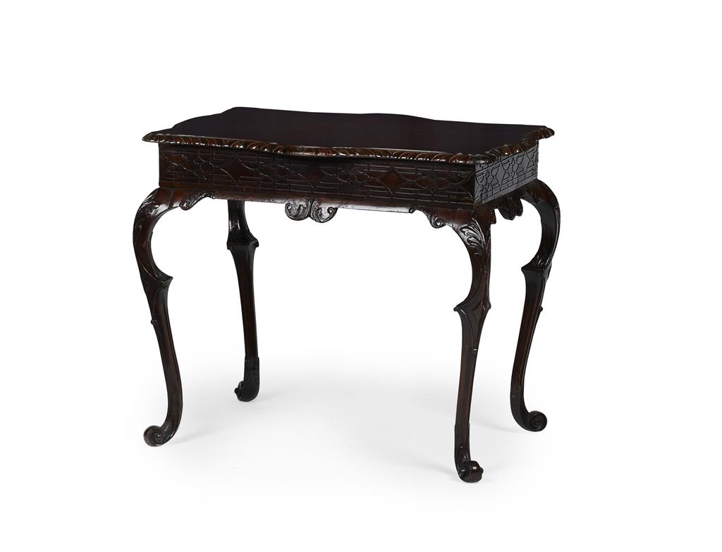 Appraisal: IRISH GEORGE III STYLE MAHOGANY SILVER TABLE LATE TH CENTURY