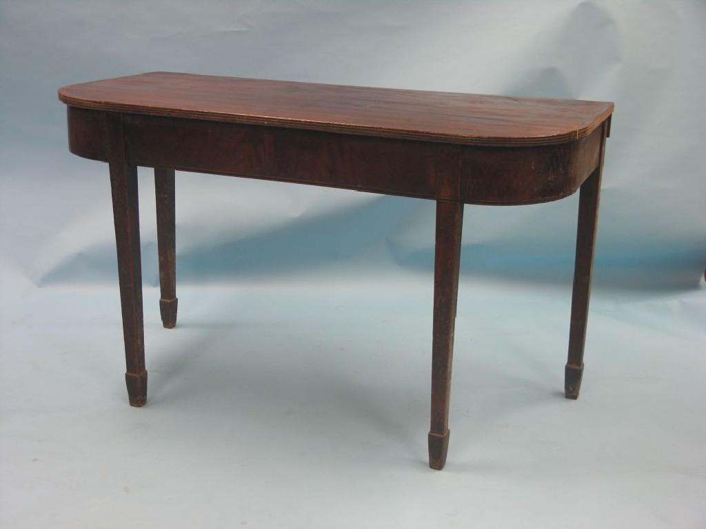 Appraisal: A pair of George IV mahogany D-end tables on square