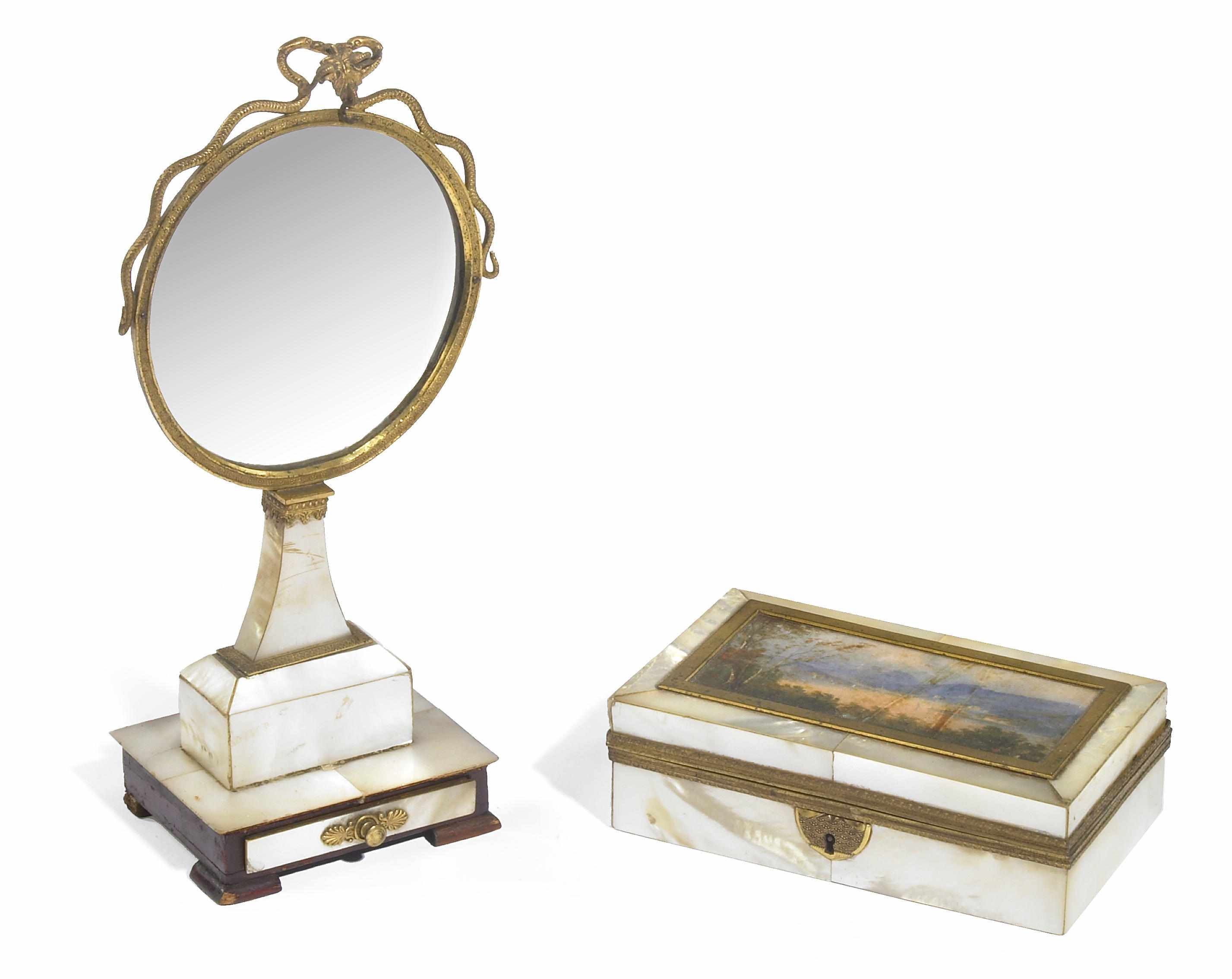 Appraisal: A group of two Palais Royal mother of pearl and