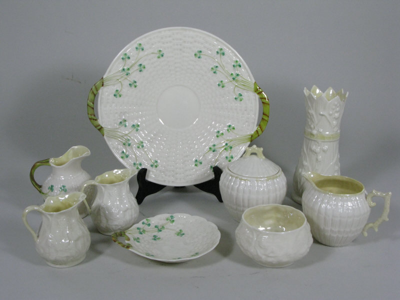 Appraisal: Group of Nine Belleek Pieces various marks - vase -