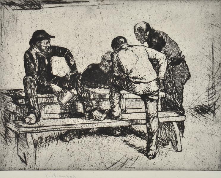 Appraisal: EDMUND BLAMPIED British - The Stranger etching x cm No