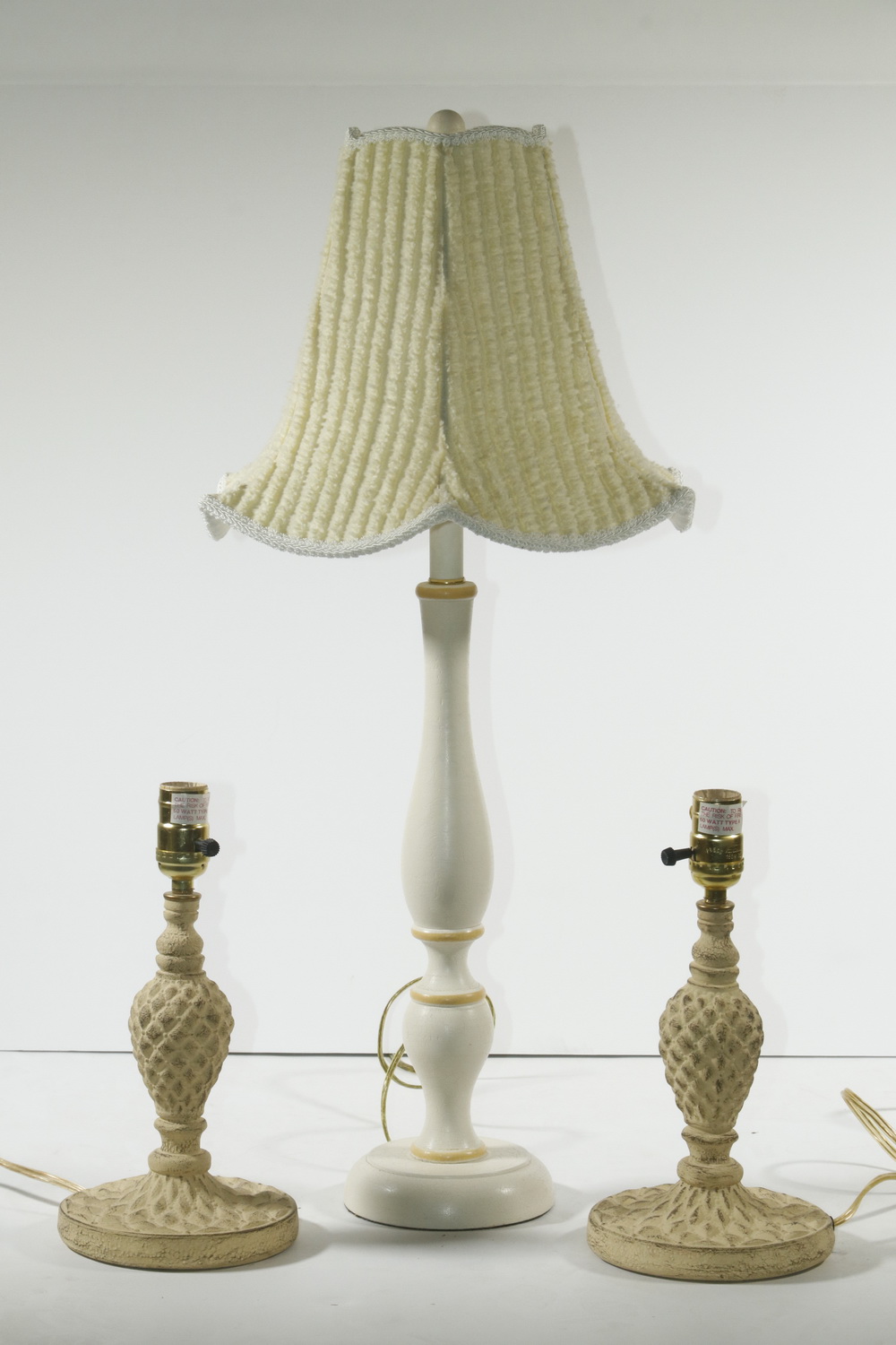 Appraisal: COLLECTION OF CONTEMPORARY TABLE LAMPS Contemporary turned lamp in ivory