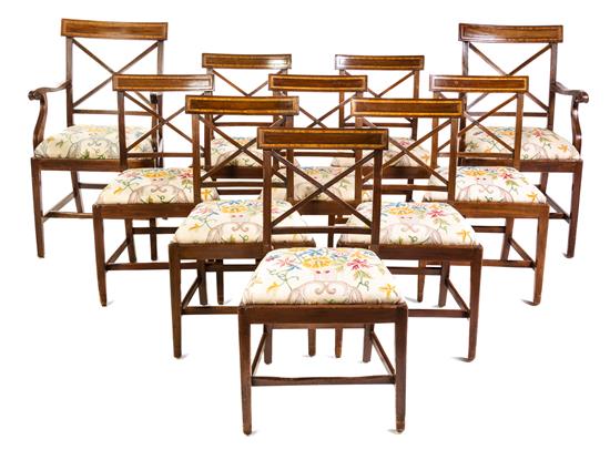 Appraisal: Sale Lot A Set of Ten Sheraton Style Mahogany Dining