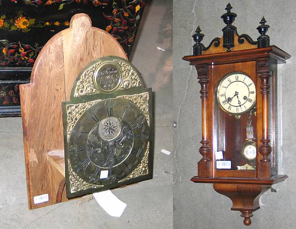 Appraisal: A George III long case clock movement and a Junghans