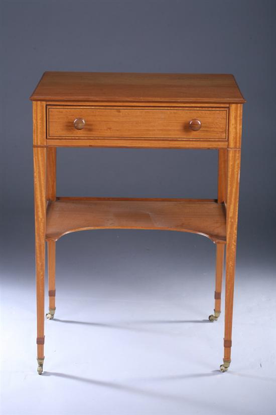 Appraisal: GEORGE III STYLE SATINWOOD WRITING TABLE Late th century Moss