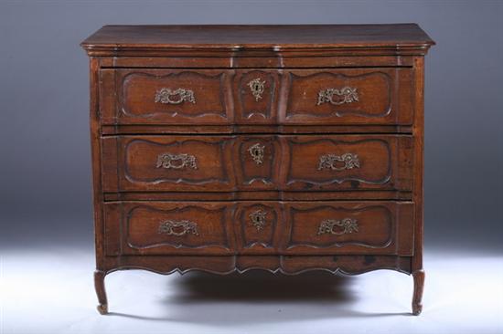 Appraisal: LOUIS XV STYLE FRENCH PROVINCIAL OAK COMMODE th century with