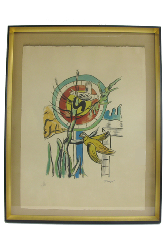 Appraisal: FERNAND LEGER COLOR LITHOGRAPH French - titled Les Deux Oiseaux