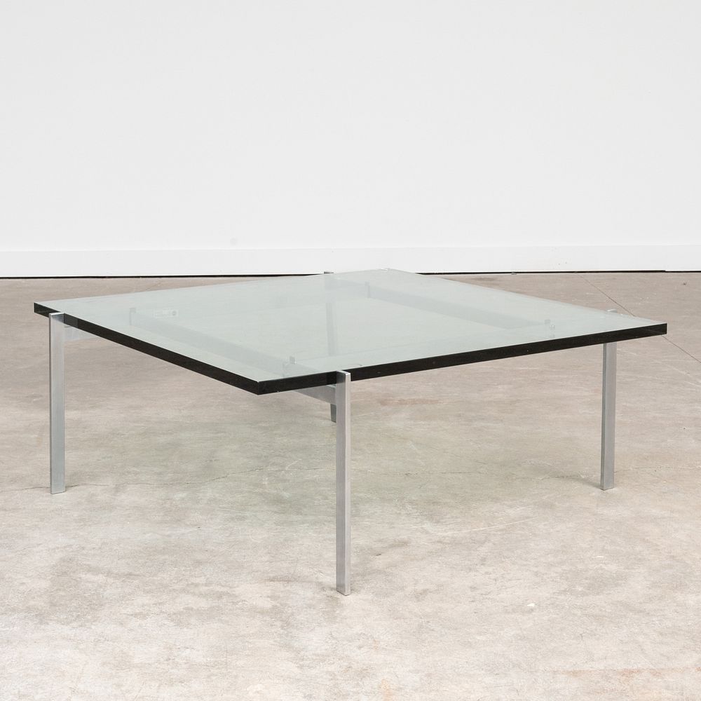 Appraisal: Poul Kjaerholm Chrome and Glass Coffee Table for Fritz Hansen