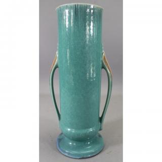 Appraisal: Vintage Double Handled Orion Pottery Vase Vintage Double Handled Orion