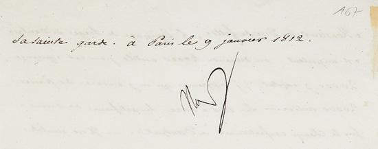 Appraisal: PREPARATIONS FOR THE DEFENCE OF DANZIG NAPOLEON I Letter Signed