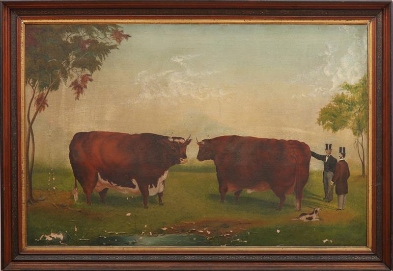 Appraisal: ENGLISH SCHOOL THE FARMER'S PRIDE Oil on canvas indistinctly signed