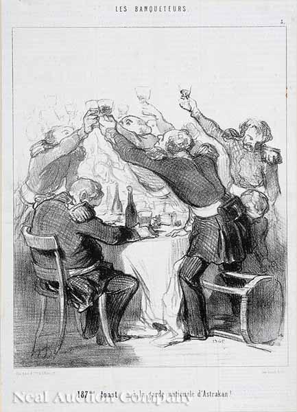 Appraisal: After Honor Daumier French - group of ten cartoon etchings