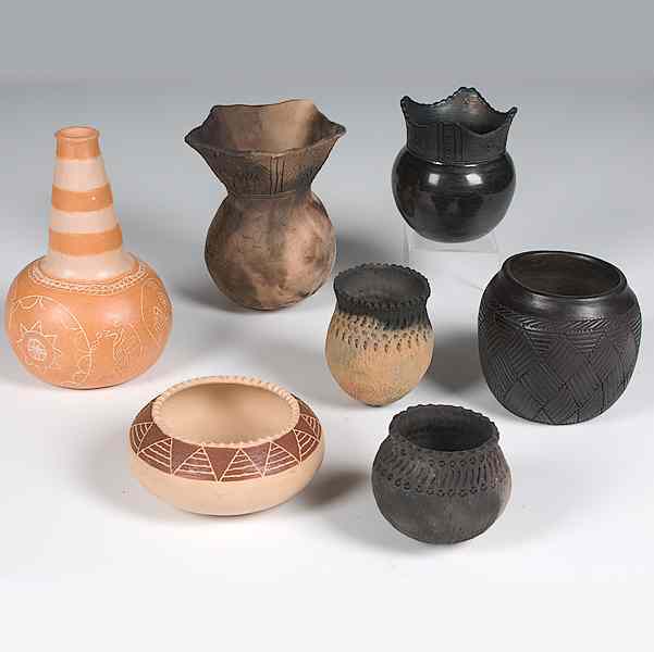 Appraisal: Northeastern Pottery lot of includes one Cherokee jar by Bigmeat