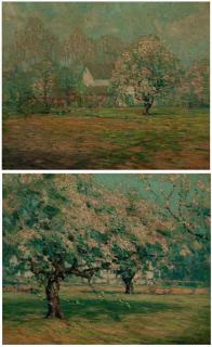 Appraisal: Frank Swift Chase Two works trees in spring bloom and