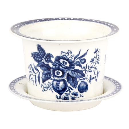 Appraisal: Worcester Blue and White Porcelain Jardiniere Together with a Similar