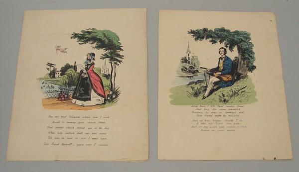 Appraisal: Pair of printed th century valentines measuring x Each valentine