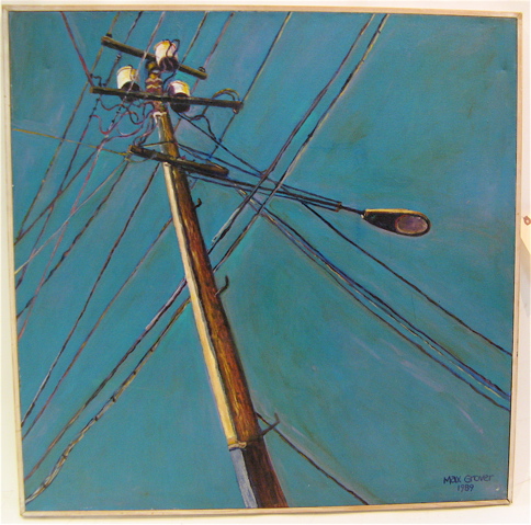 Appraisal: MAX GROVER OIL ON CANVAS Washington th century Telephone Pole