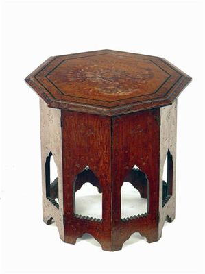 Appraisal: An th century Anglo Indian black walnut and marquetry inlaid