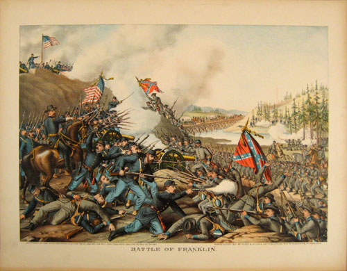 Appraisal: Seven Kurz Allison chromolithograph Civil War battle scenes to include